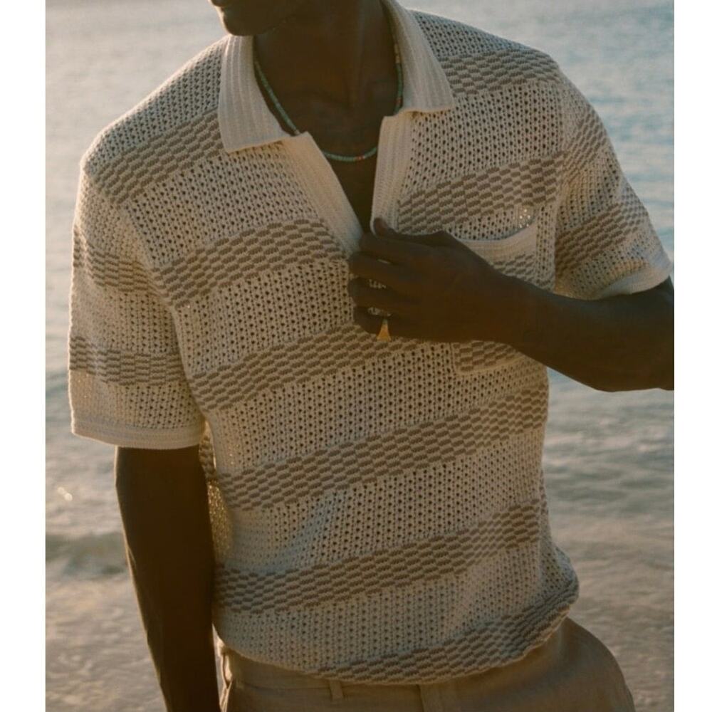 Abercrombie & Fitch Striped Johnny Sweater Polo Size XL Resort Coastal Preppy
